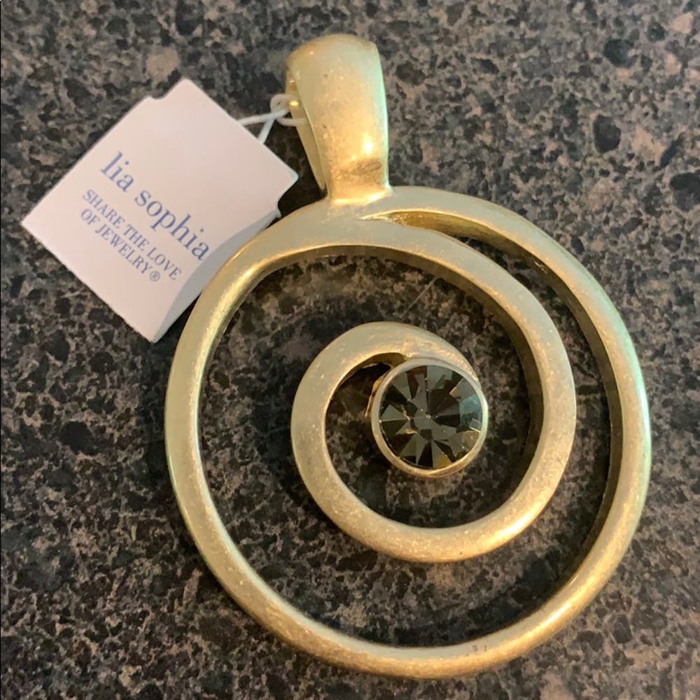 Lia Sophia Gold Tone Swirl Pendant